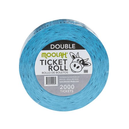 MOOLAH "Keep This Coupon" Double Raffle Ticket Roll, Blue, 2000 Count 729303